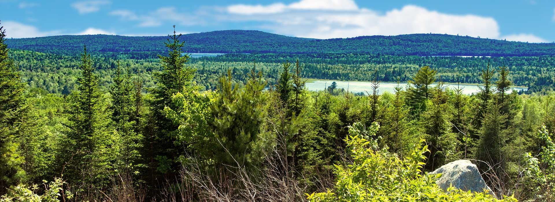 Mountains and clouds over the Lincoln Lakes Region of Maine